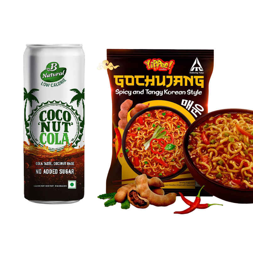 B Natural Coco Nut Cola (250ml) & Sunfeast Yippee! Pan Asian Noodles Gochujang (1pc) Combo