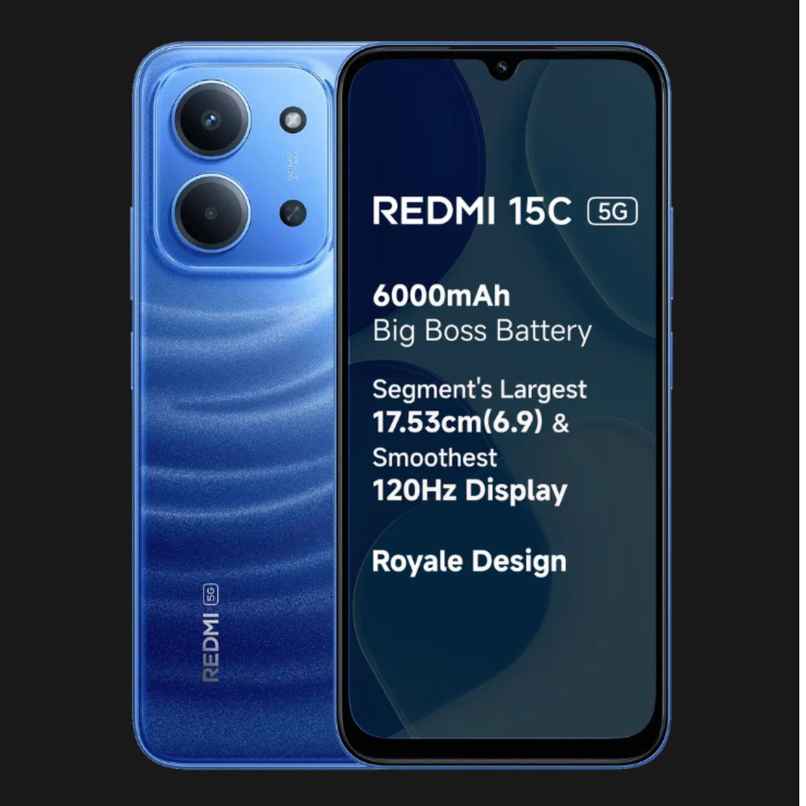 Redmi 15C 5G Smartphone | 6GB RAM | 128GB Storage | 6.9 inch Display | 5G | Moonlight Blue