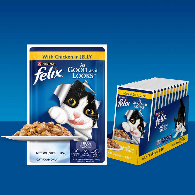 Felix Chicken Jelly Wet Cat Food Adult | Complete & Balanced Felix Chicken Jelly Wet Cat Food Adult | Complete & Balanced