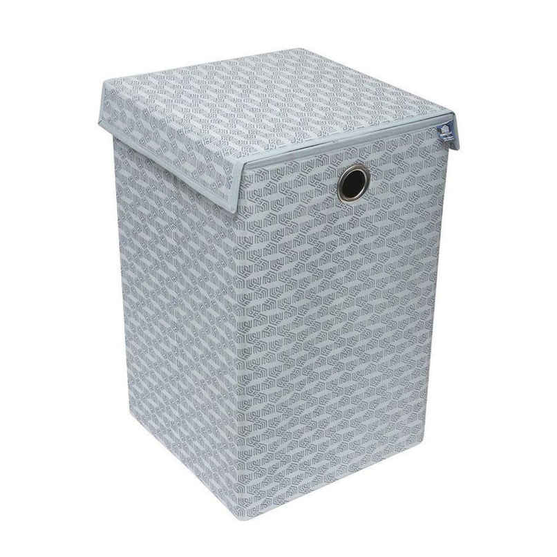 HomeStrap Non Woven Foldable Hard Board Laundry Basket | Grey HomeStrap Non Woven Foldable Hard Board Laundry Basket | Grey