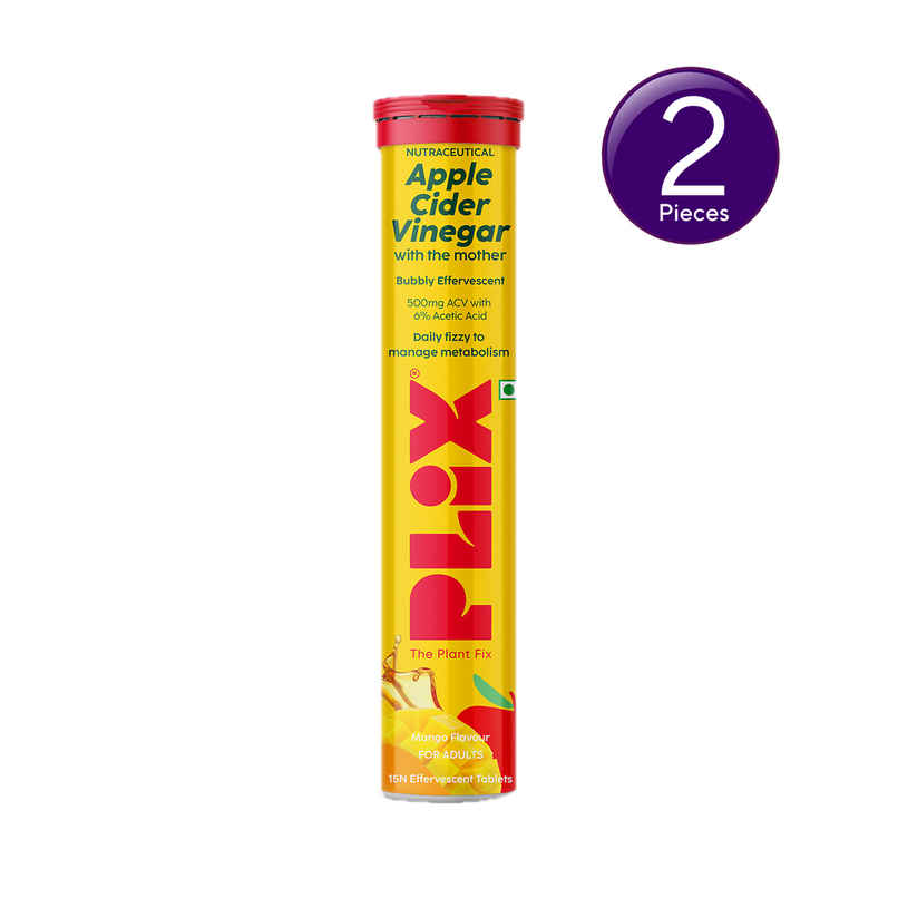 Plix Apple Cider Vinegar Effervescent for Weight Loss (Mango) - Pack Of 1 Combo