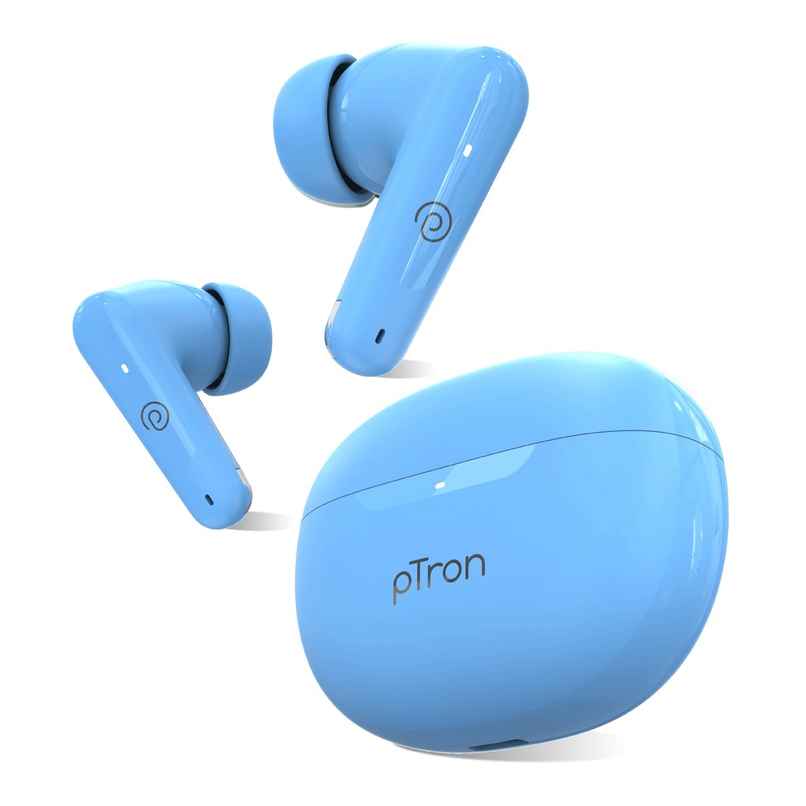 pTron Bassbuds Astra TWS Earbuds | 34H Playtime | Clear Calls | Immersive Sound & Voice Assist - Light Blue pTron Bassbuds Astra TWS Earbuds | 34H Playtime | Clear Calls | Immersive Sound & Voice Assist - Light Blue
