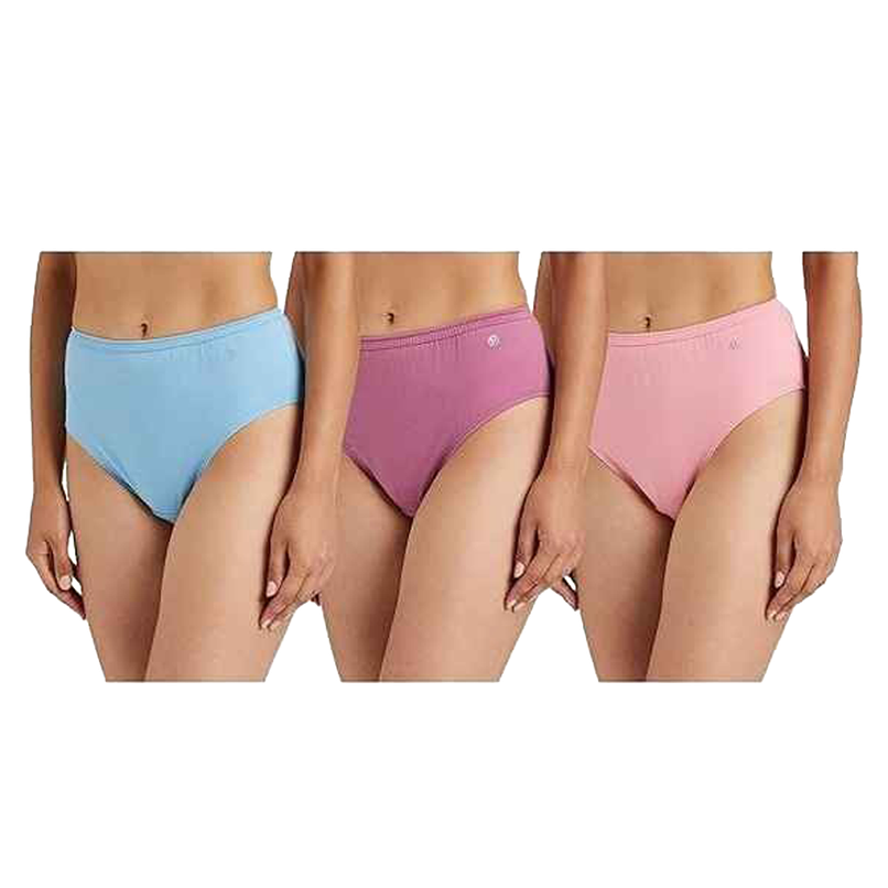 Van Heusen Women Cotton Light Assorted Solid Full Coverage Hipster Panty | Pack of 3 -XL