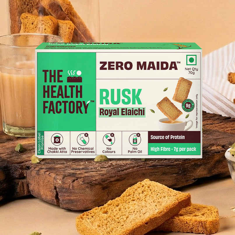 The Health Factory Elaichi Rusk | Zero Maida