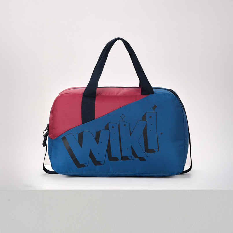 Wildcraft Unisex Color Block Polyester Duffel Bag | Blue and Red - 22 cm