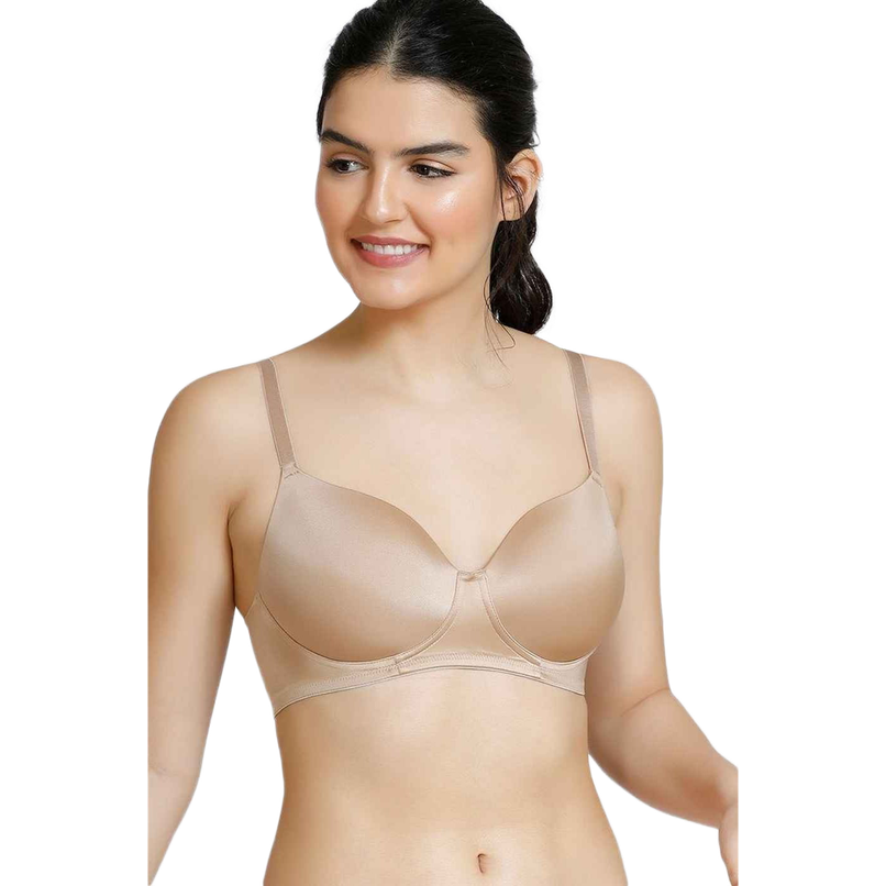 Zivame Women's Soft n Sheen Padded Non Wired 3/4th Coverage T-Shirt Bra | Roebuck - 36C