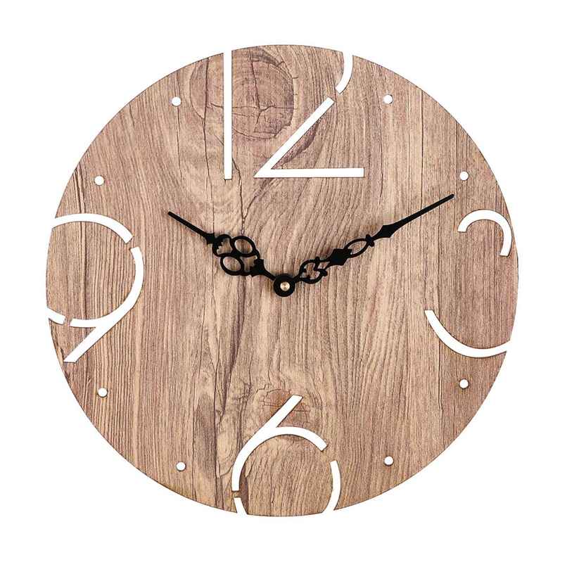 Casacraft by Pepperfry Brown Engineered Wood Bob Modern Wall Clock