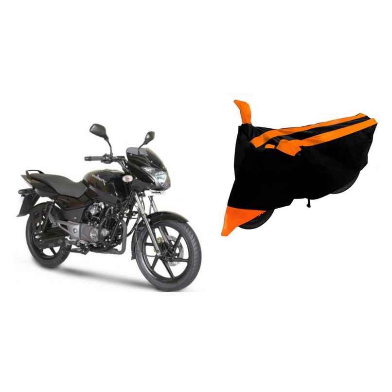 Sheen SBCORANGE14 Waterproof Two Wheeler Cover for Bajaj (Pulsar 150, Black, Orange)