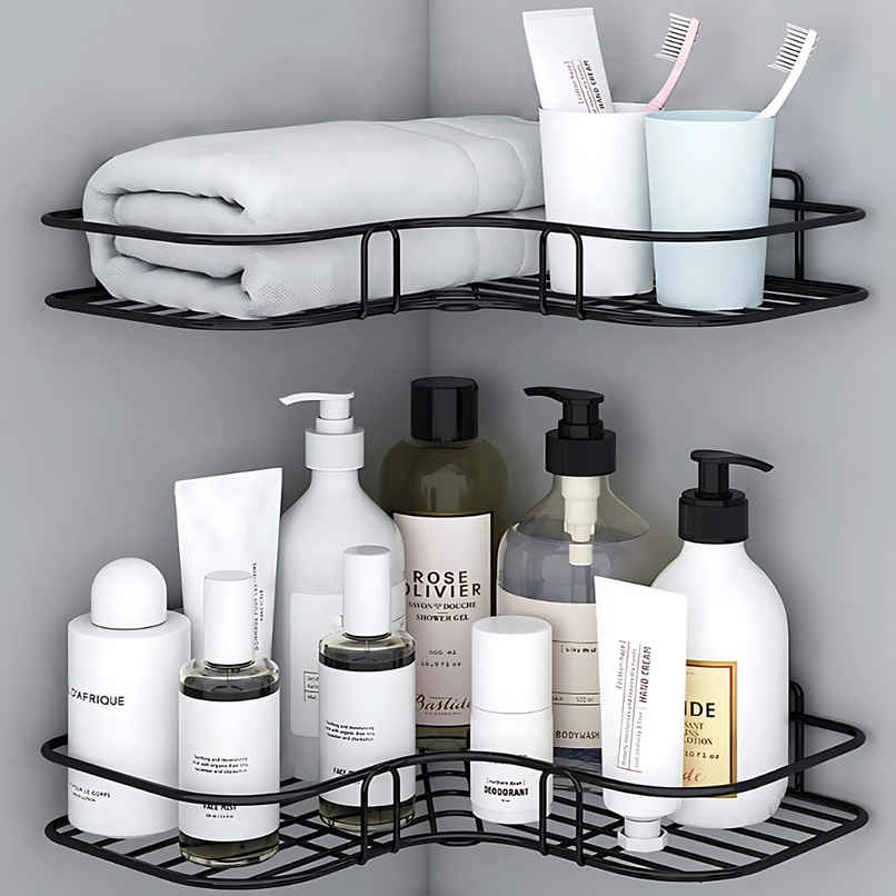 Zedak Self-Adhesive Shelf | Rack | Storage Organizer for Bathroom and Kitchen Corner Wall Zedak Self-Adhesive Shelf | Rack | Storage Organizer for Bathroom and Kitchen Corner Wall