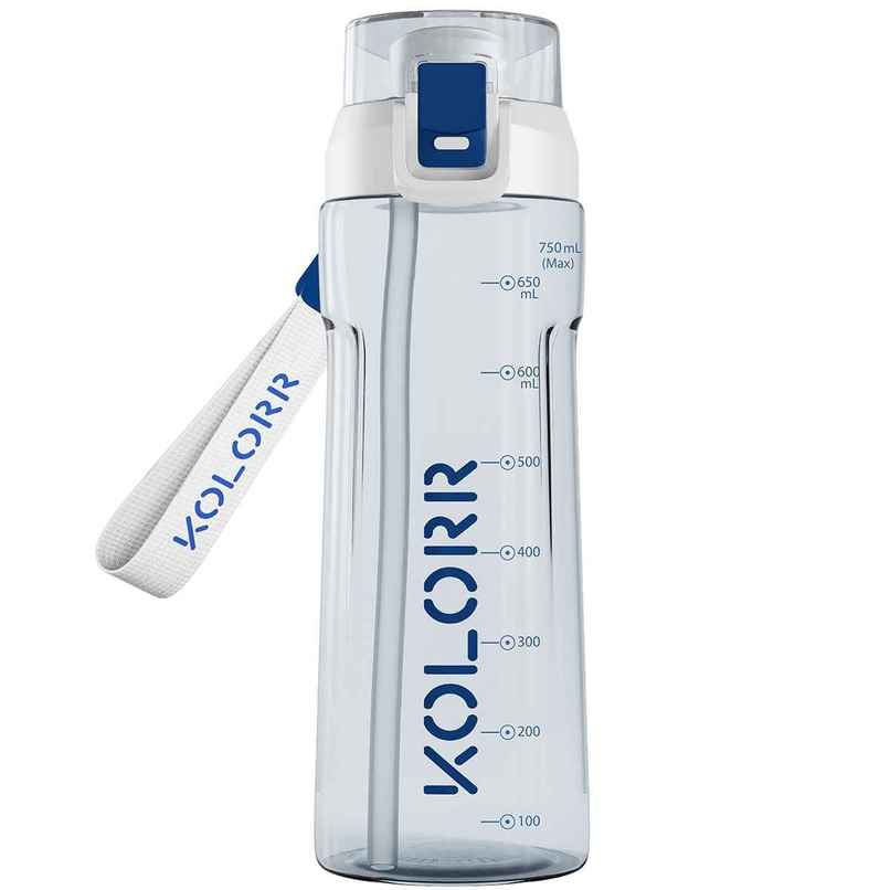 Kolorr Glide + 750 ml Bottle | White & Blue | Ideal for Travel & Everyday Hydration Kolorr Glide + 750 ml Bottle | White & Blue | Ideal for Travel & Everyday Hydration