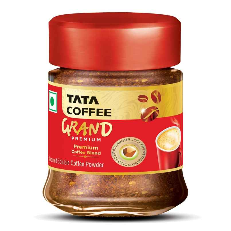 Tata Coffee Grand Premium Instant Coffee, With Flavour Locked Decoction CrystalsJar