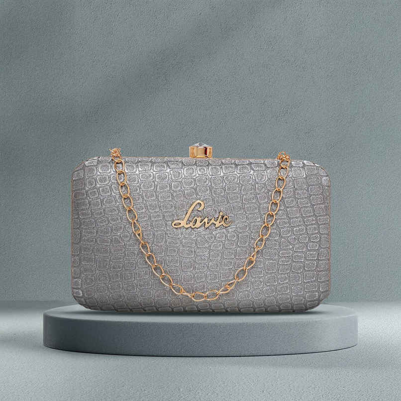 Lavie Women's Tinsel Frame clutch | Light Grey