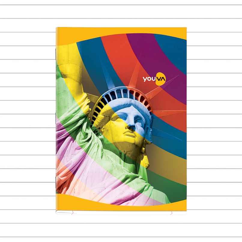 Navneet Youva Soft Bound Long Book Single Line | A4 Size - 21 cm x 29.7 cm, 140 Pages , Assorted