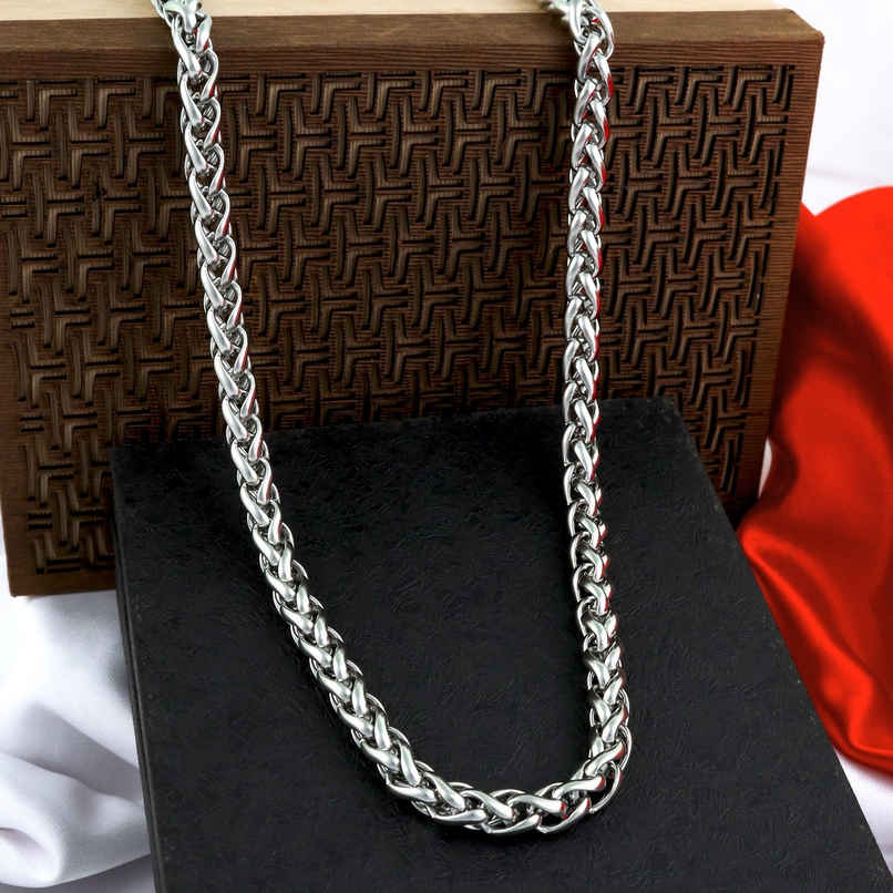 Fashion Frill Men's Interlink Chain Silver 24 Inches