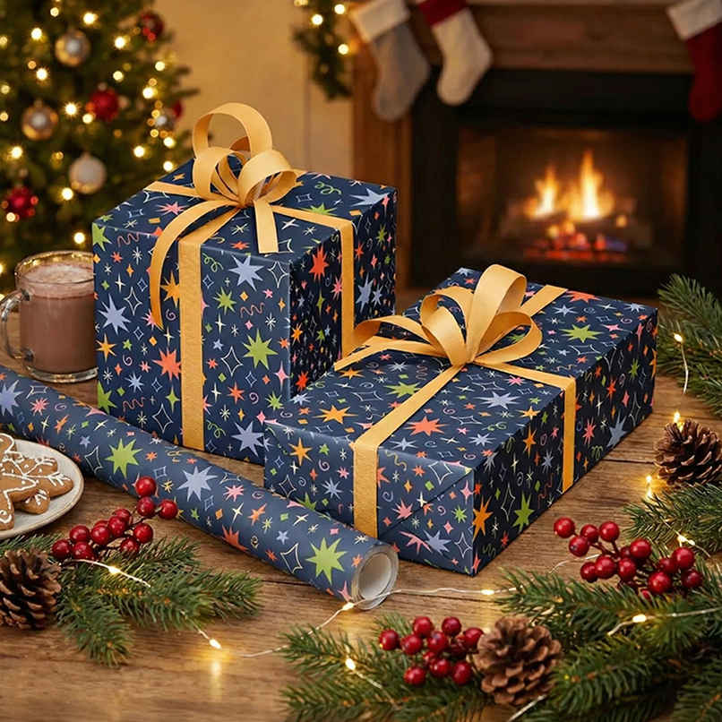 Stellar Celebration Wrapping Paper | Decorative Use | Quace