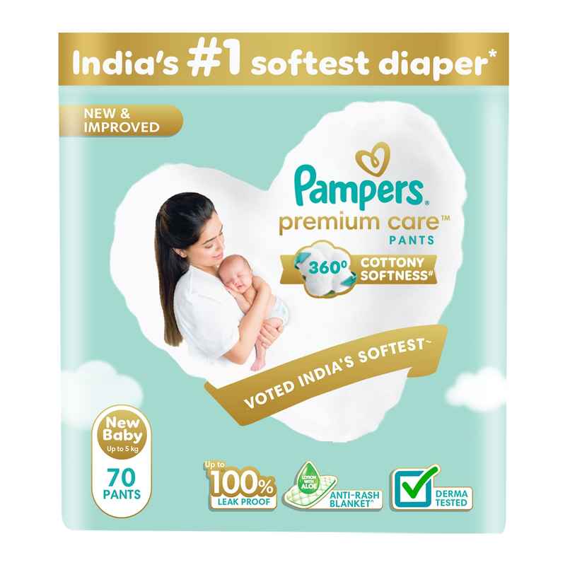 Pampers Premium Care Baby Diapers | Pant Style | NB | 70 pcs Pampers Premium Care Baby Diapers | Pant Style | NB | 70 pcs