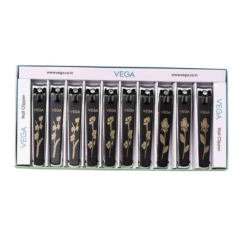 VEGA Large Nail Clipper With Curved Blades For Manicure & Pedicure (Pack Of 10) | LNCB-03