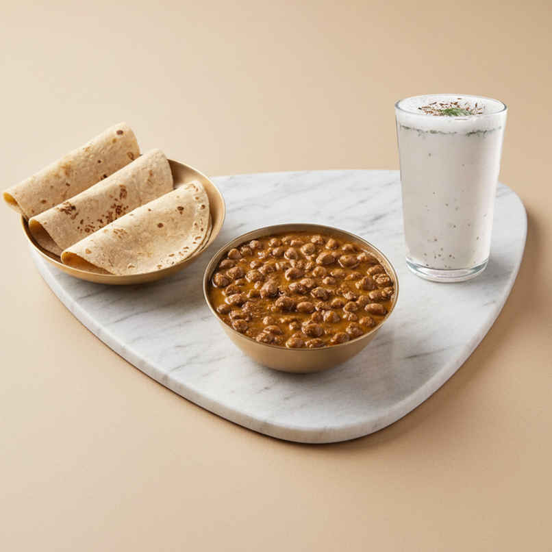 Chole & Chapati (1pc) & 250Ml Masala Chaas (1pc) Combo Chole & Chapati (1pc) & 250Ml Masala Chaas (1pc) Combo