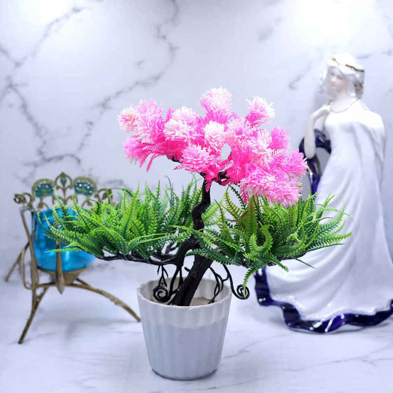BAY6 Artificial Bonsai Pink and Green Tree