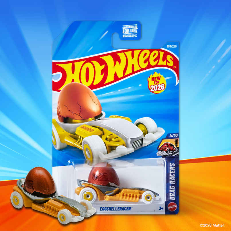 Hot Wheels Worldwide Basic Car HW EGGSHELLRACER Toy Car for Kids and Collectors