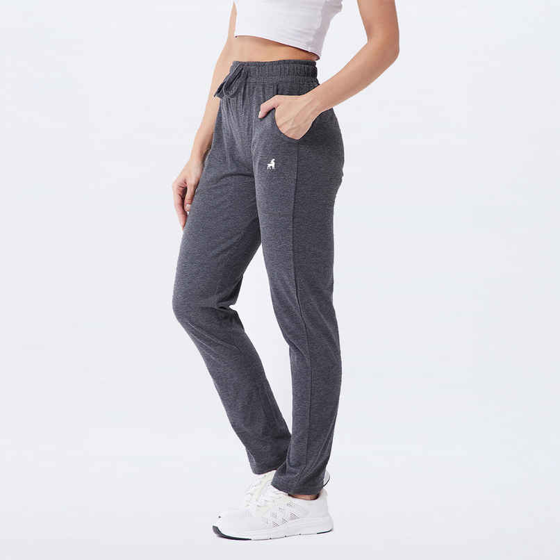 Modeve Women's Regular Fit Track Pants | Anthra - L