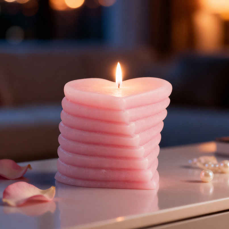 Ekam Love Whisper Heart Pillar Candle