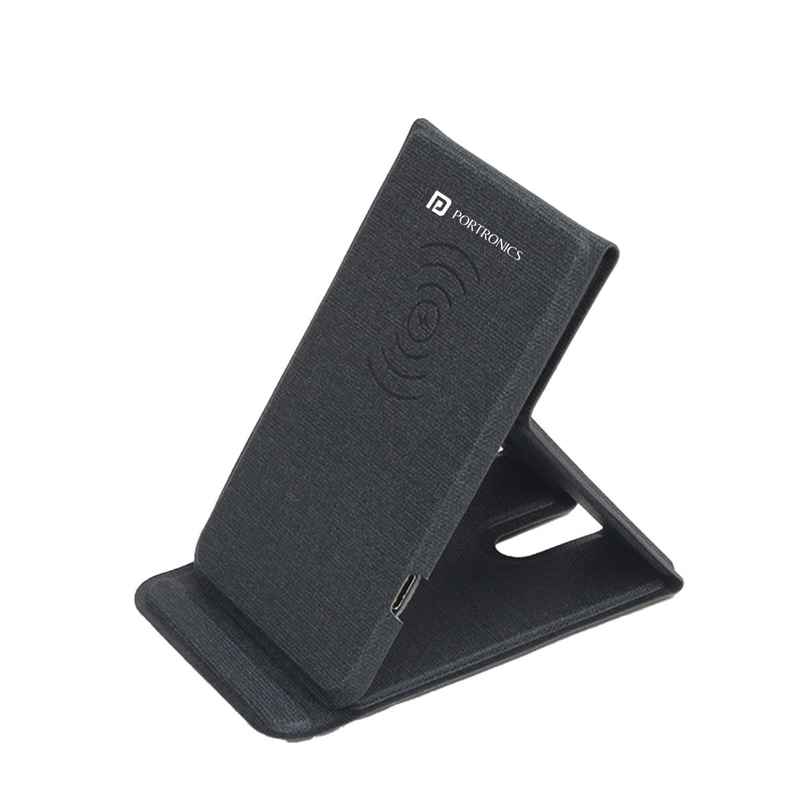 Portronics Freedom Fold 15W Foldable Wireless Charger with Premium PU Leather, 1 Mtr Type C Charging Cable Compatible with iPhone 8 & Above and Other QI Enabled Devices(Grey) Portronics Freedom Fold 15W Foldable Wireless Charger with Premium PU Leather, 1 Mtr Type C Charging Cable Compatible with iPhone 8 & Above and Other QI Enabled Devices(Grey)
