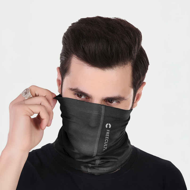 Freecultr Unisex Solid Bamboo Bandana | Black - Free Size