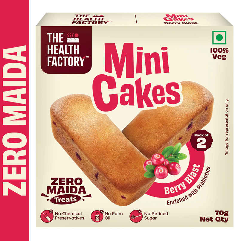 The Health Factory Mini Cakes - Berry Blast | Zero Maida