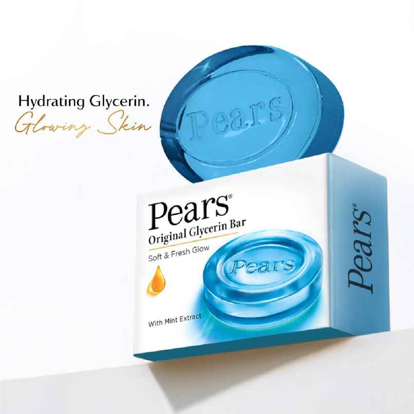 Pears Soft & Fresh Bathing Bar with 98% Pure Glycerine & Mint Extracts - For Fresh Glow