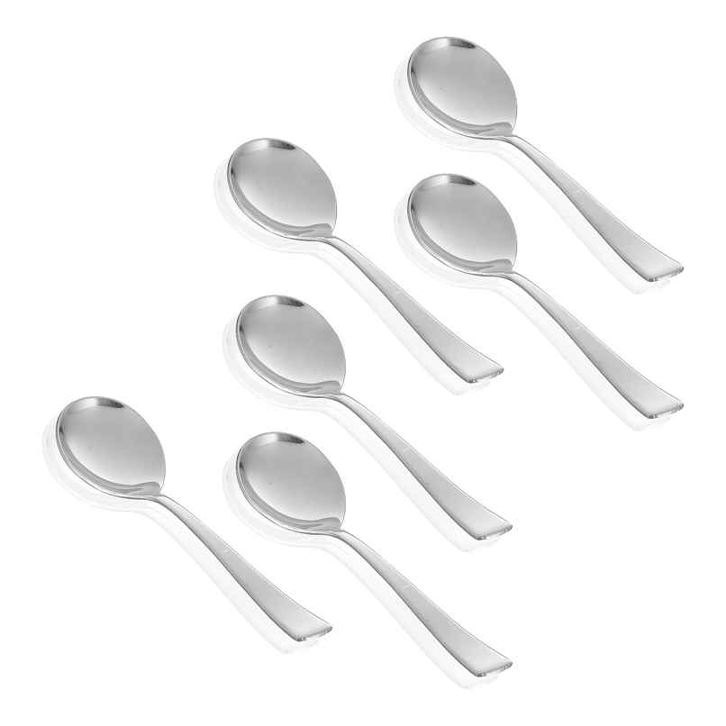 Jensons Dessert & Soup Spoon Set (6 Pcs) | Stainless Steel | Mirror Finish | Dining Set