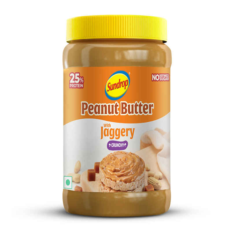 Sundrop Peanut Butter with Jaggery | Crunchy | With 25% Protein | No refined sugar