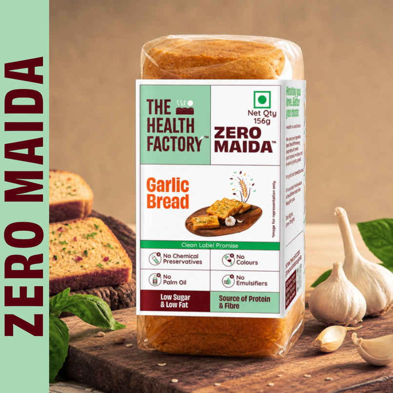 The Health Factory Garlic Bread | Zero Maida | Whole Wheat Bread The Health Factory Garlic Bread | Zero Maida | Whole Wheat Bread