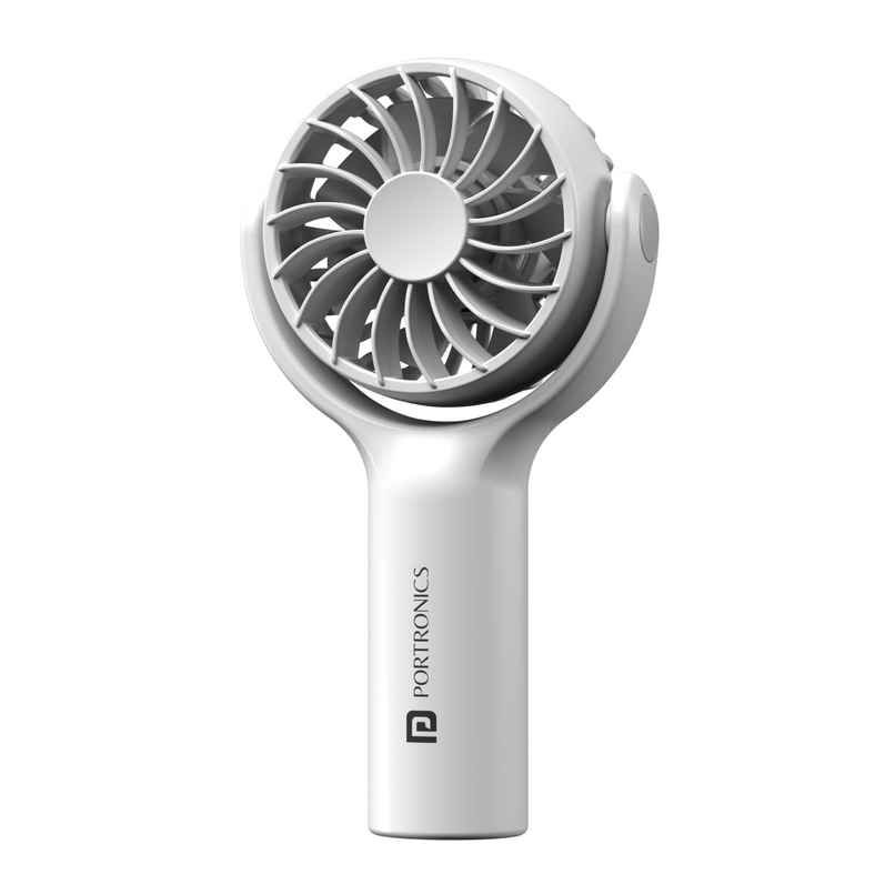 Portronics 5Watt Toofan Mini Portable Rechargeable Fan with 3 Speed Modes, Upto 7800 RPM Max Speed, 2000 mAh Battery, Type C Charging Port, Magnetic Base for Stability - White