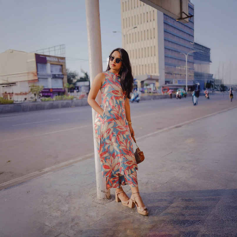 GoSriKi Women's Rayon Blend Straight Printed Kurta with Pant | Blue - S