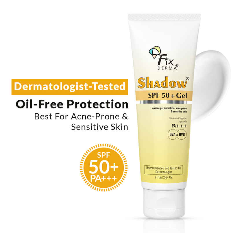 Fixderma Shadow Sunscreen SPF 50+ PA+++ Gel, Lightweight & No White Cast For Oily Skin