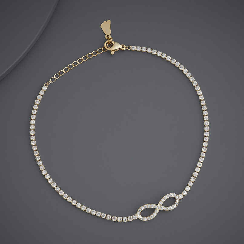 Kushal s Fashion Jewellery White Gold-Plated Zircon Trendy Payal | 441645