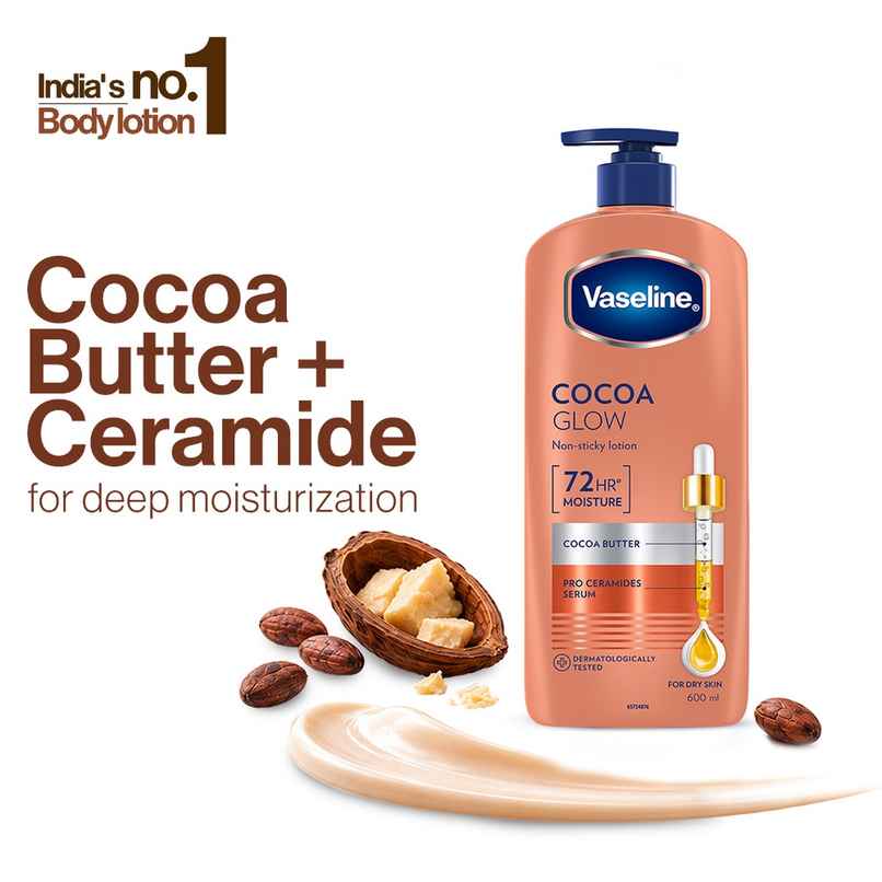 Vaseline Cocoa Glow Serum In Lotion, 100% Pure Cocoa & Shea Butter for Glowing & Soft Skin Vaseline Cocoa Glow Serum In Lotion, 100% Pure Cocoa & Shea Butter for Glowing & Soft Skin