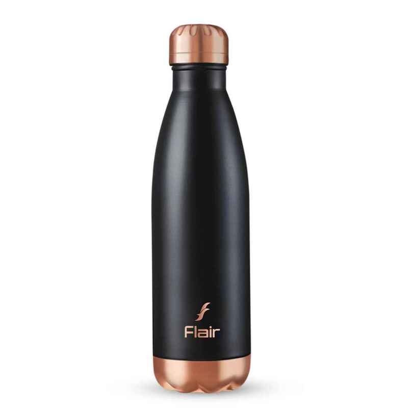Flair Spark Vacuum Insulated Steel Water Bottle | 500 ml | Black