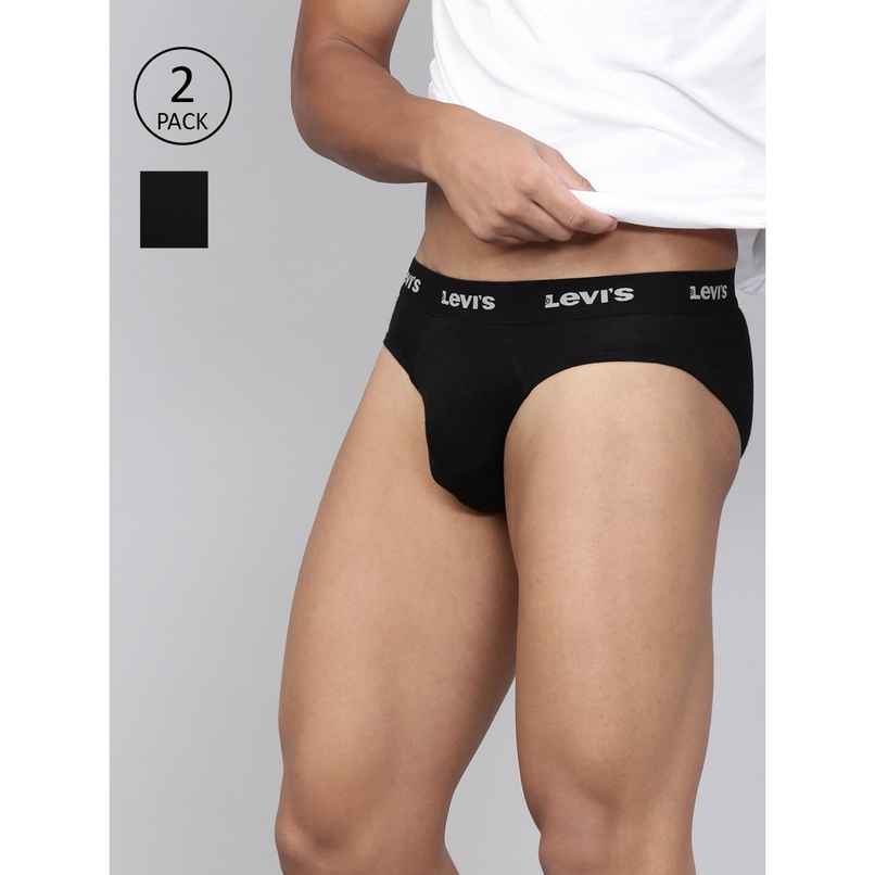 Levi's 009 Men's Neo Brief | Contoured Double Pouch | Pack of 2 | Black,Black | L