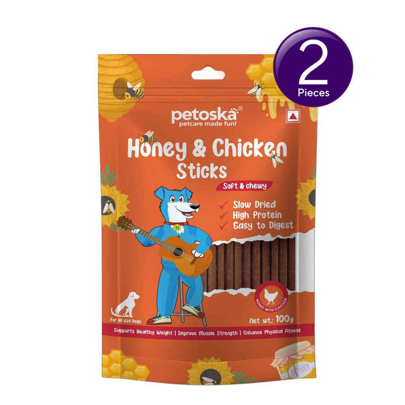 Petoska Dog Treats Chicken Honey Sticks Combo