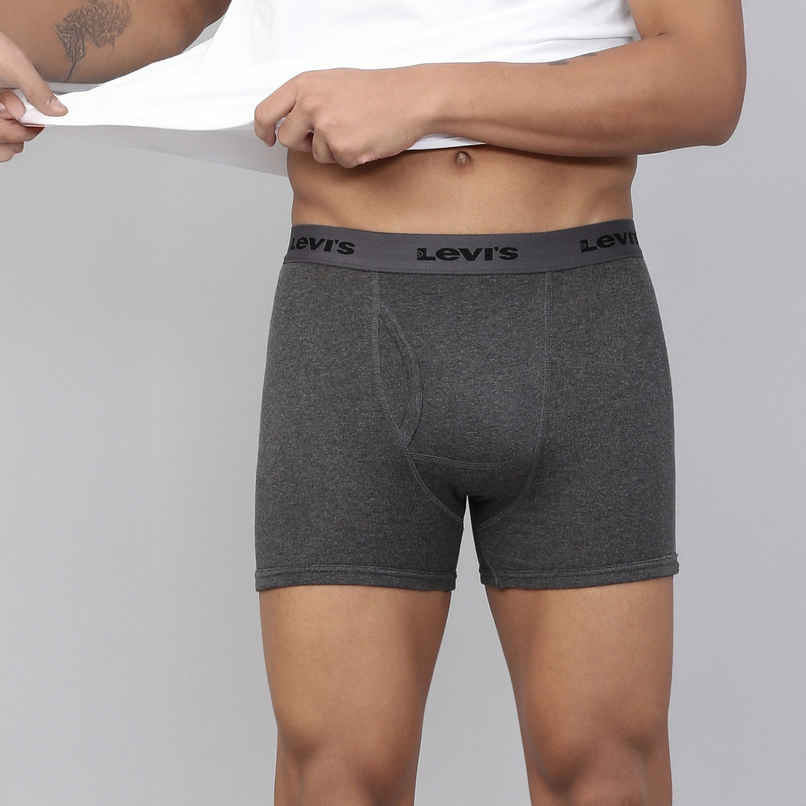 Levi's 001 Men's Classic Boxer Brief | Contoured Double Pouch | D. Grey Mel | S Levi's 001 Men's Classic Boxer Brief | Contoured Double Pouch | D. Grey Mel | S