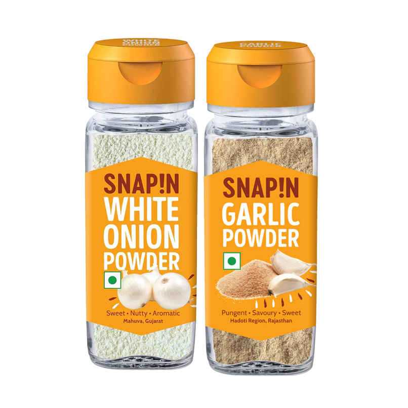 Snapin Garlic (Lahsun) Powder (40g) & Snapin White Onion Powder (40g) Combo