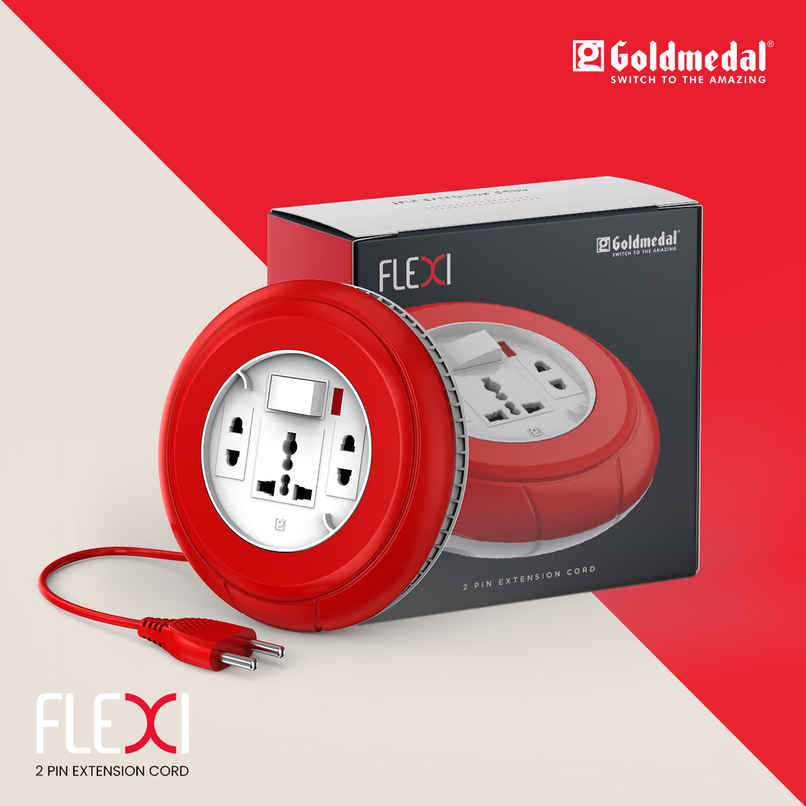 Goldmedal Flexi 2 Pin Extension Board with 7.5m Heavy Duty Extension Cord Goldmedal Flexi 2 Pin Extension Board with 7.5m Heavy Duty Extension Cord