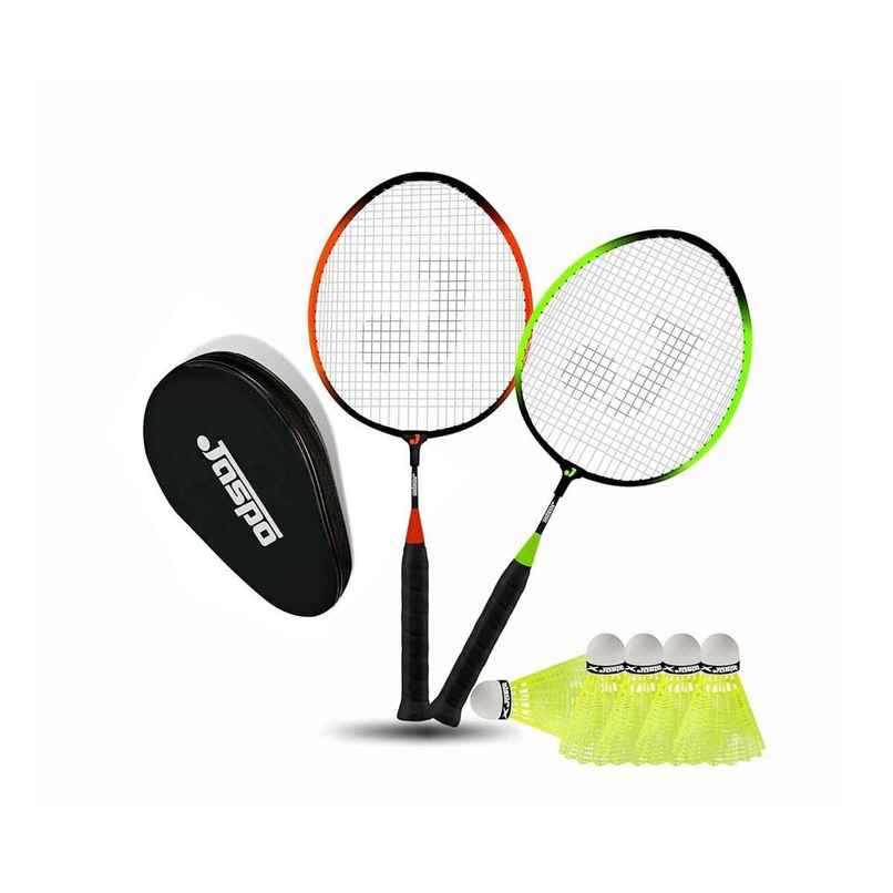 Jaspo Kidzy Steel Badminton Racquet 6 Set Multi With Nylon Shuttlecock Jaspo Kidzy Steel Badminton Racquet 6 Set Multi With Nylon Shuttlecock