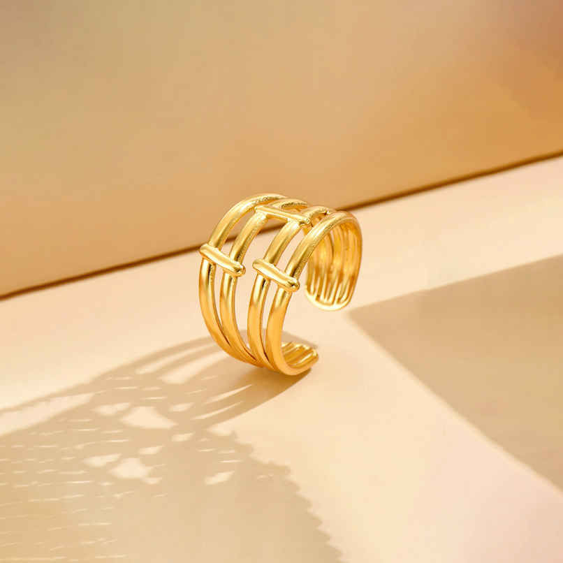 Label She Gold Plated Anti Tarnish Stainless Steel Adjustable Ring | LS-RNG-72162 Label She Gold Plated Anti Tarnish Stainless Steel Adjustable Ring | LS-RNG-72162