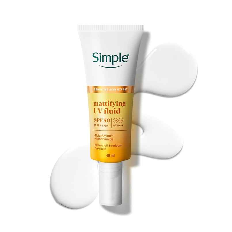Simple Mattifying UV Fluid SPF 50 PA++++ with Niacinamide Sunscreen for Oily & Sensitive Skin