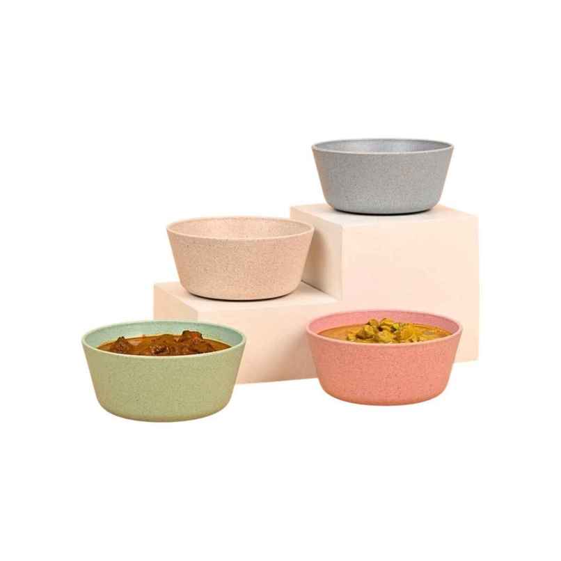 Eha Earth Friendly Small Bowls for Kitchen | 175 ml, 4 pcs, Multi-light | Rice Husk Biocomposite