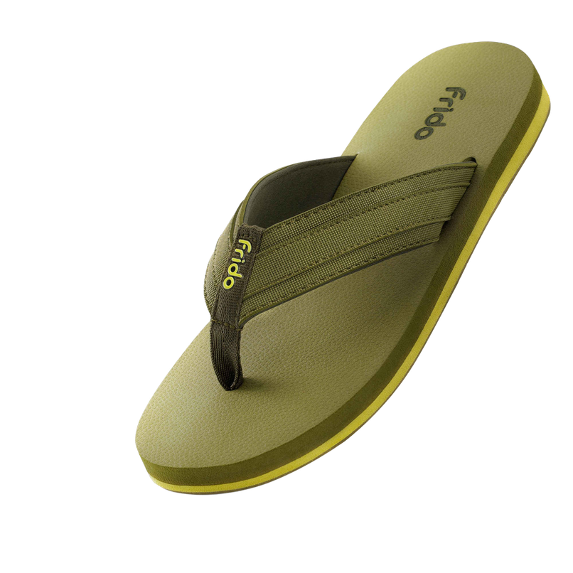 Frido Unisex Cloud Comfort Slippers with Anti-Skid Sole | Olive Green - UK 7
