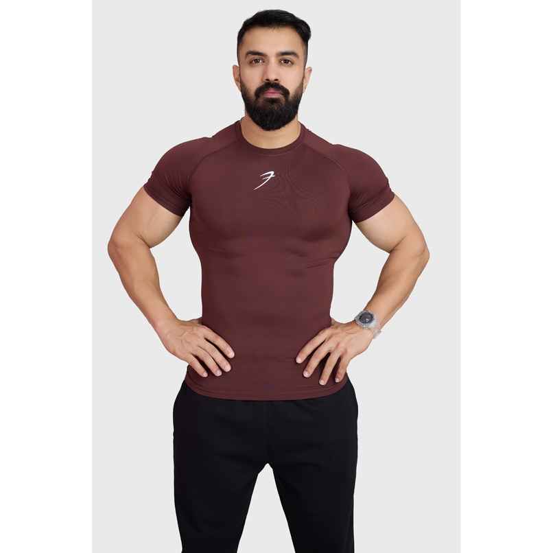 Fuaark Men's Compression GYM T-shirt | Brown - M